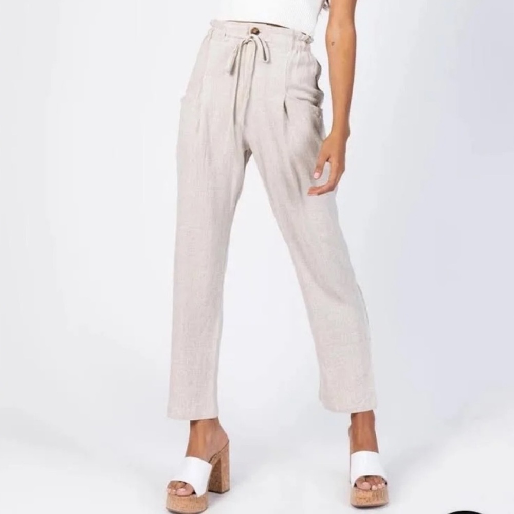 Princess Polly Linen Blend Trousers